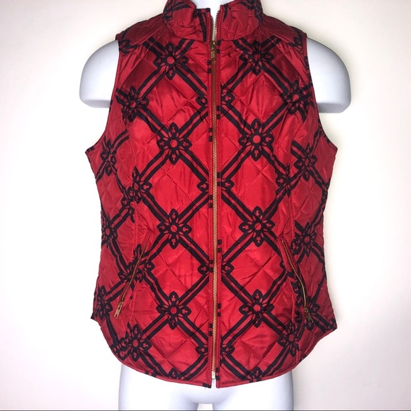 Crown‎ & Ivy Puffer Vest Red Black Small - Picture 2 of 6